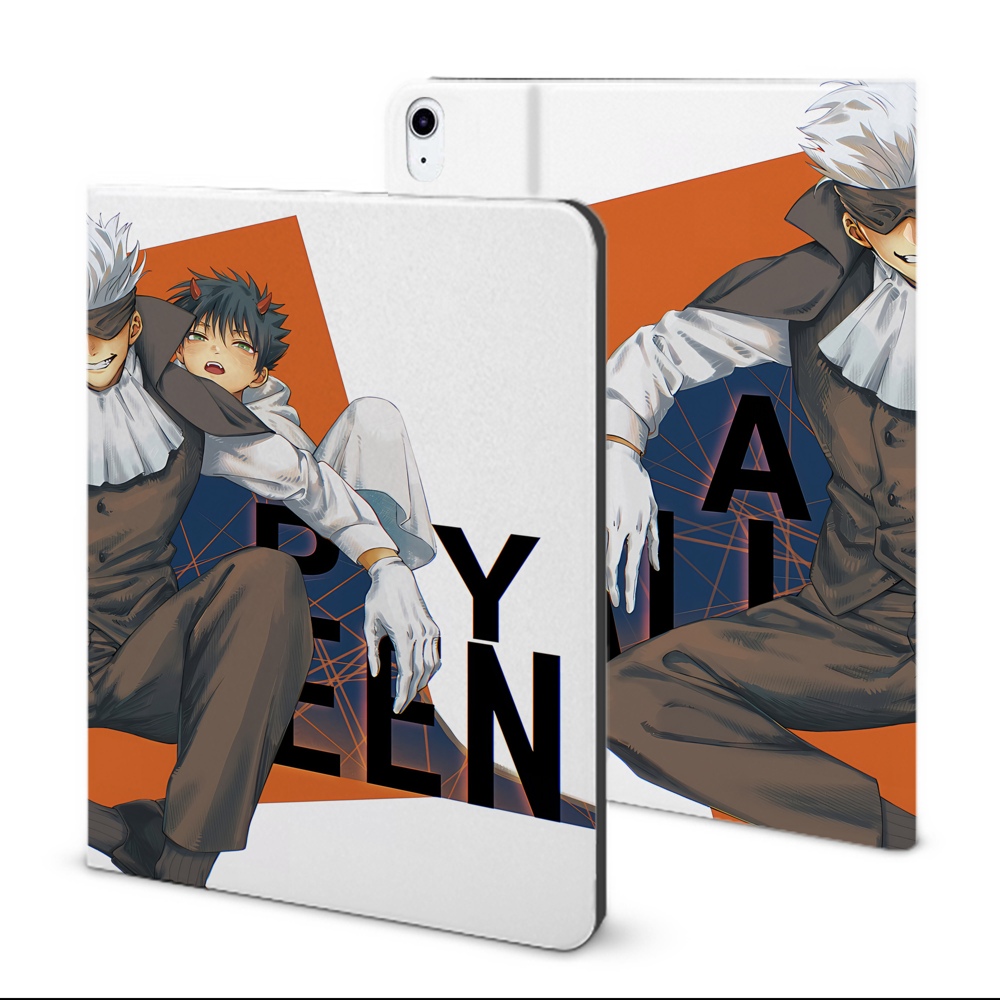 （画像用） 呪術廻戦 Jujutsu Kaisen IPad ケース ブック型 PUレザー TPU 耐衝撃 軽量 薄型 ペン収納なし 全面保護 IPad 各モデル対応